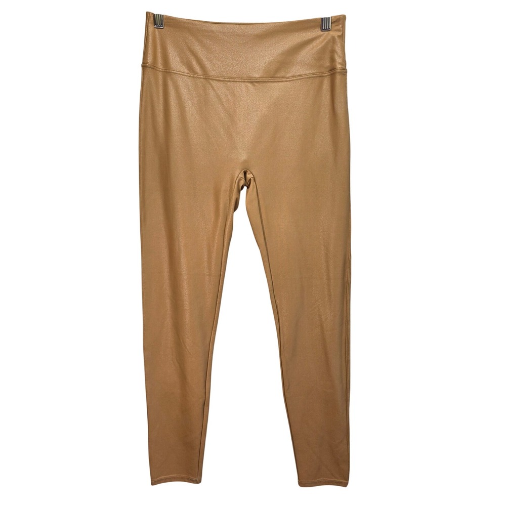 Santiny Faux Leather Leggings Womens Medium Camel Tan High Rise Stretch Skinny